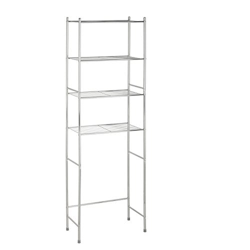 Honey-Can-Do International BTH-05281 4-Tier Metal Bathroom Shelf Space Saver, 24.02x11.02x67.72-Inch, Chrome