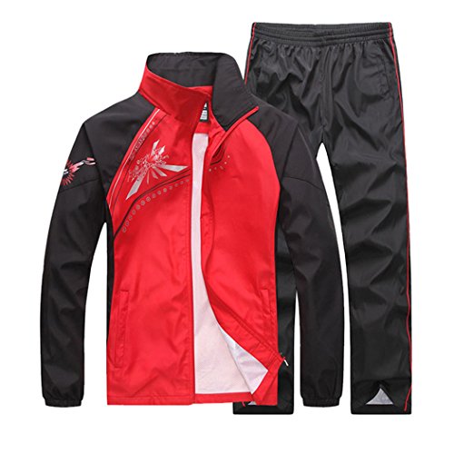 November's Chopin Men's Fitted Exercise Tracksuit Set 2 Pieces Full-Zip Casual Jogging Athletic Workout Sweat Suits