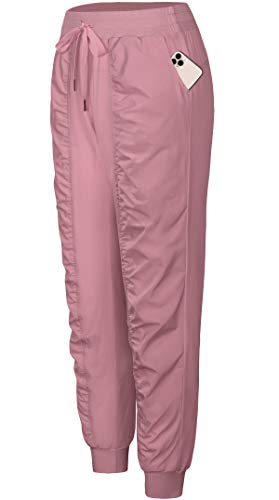 BLEVONH Women UPF 50+ Hiking Pants Ruched Light Quick Dry Joggers Pant Pockets