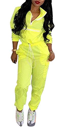EOSIEDUR Women 2 Piece Outfits Tracksuit Jumpsuits Lightweight Windbreaker Pullover Jacket Crop Top Pants Set