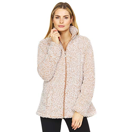 Jason Maxwell Women’s Mock Neck Wubby Fleece Jacket | Long Sleeve, Outerwear with Seaming