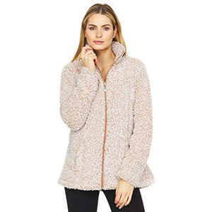 Jason Maxwell Women’s Mock Neck Wubby Fleece Jacket | Long Sleeve, Outerwear with Seaming
