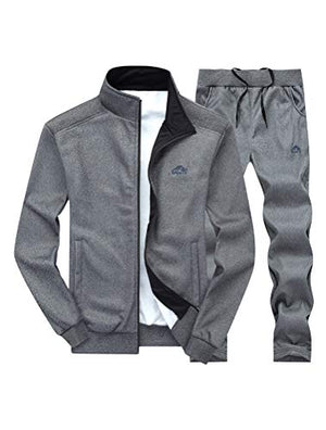 PASOK Men's Casual Tracksuit Long Sleeve Full Zip Running Jogging Sweatsuit Athletic Sports Set