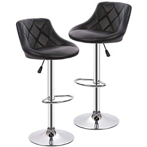 Counter Height Bar Stools Set of 2 Barstools Swivel Stool Height Adjustable Bar Chairs with Back PU Leather Swivel Bar Stool Kitchen Counter Stools Dining Chairs
